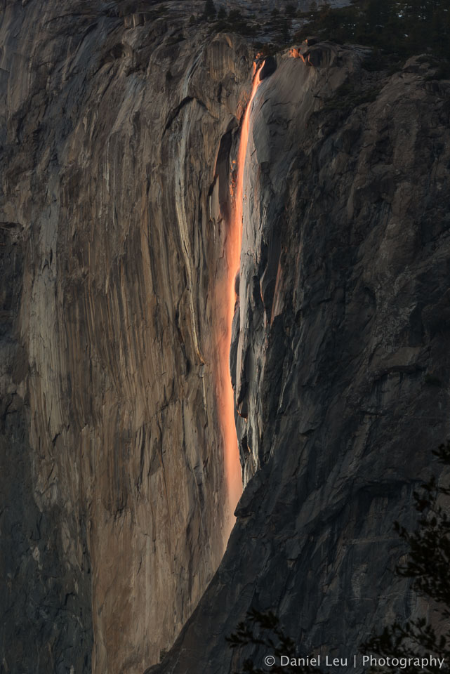 Last glow on Horsetail Fall