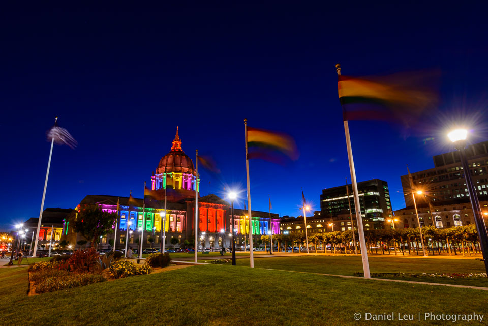 More rainbow flags with City Hall