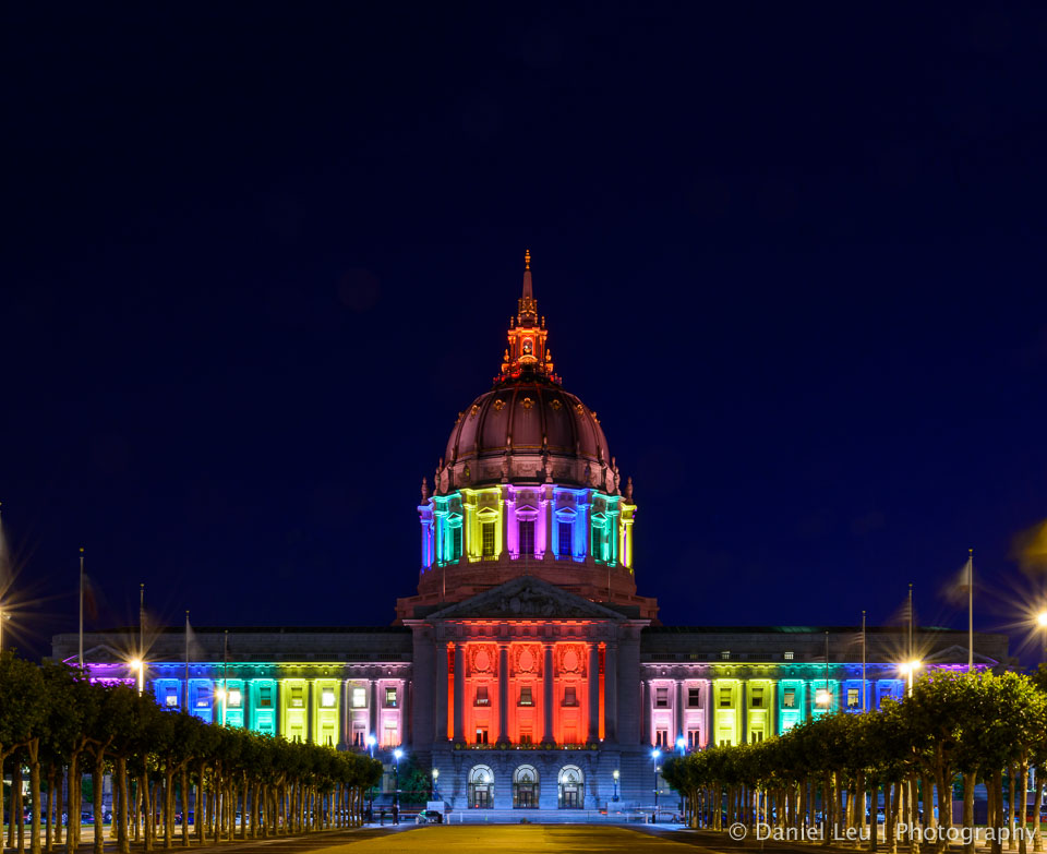 City Hall shines in rainbow colors